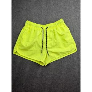 H&M Womens Neon Yellow Activewear Shorts with Drawstring Size Small